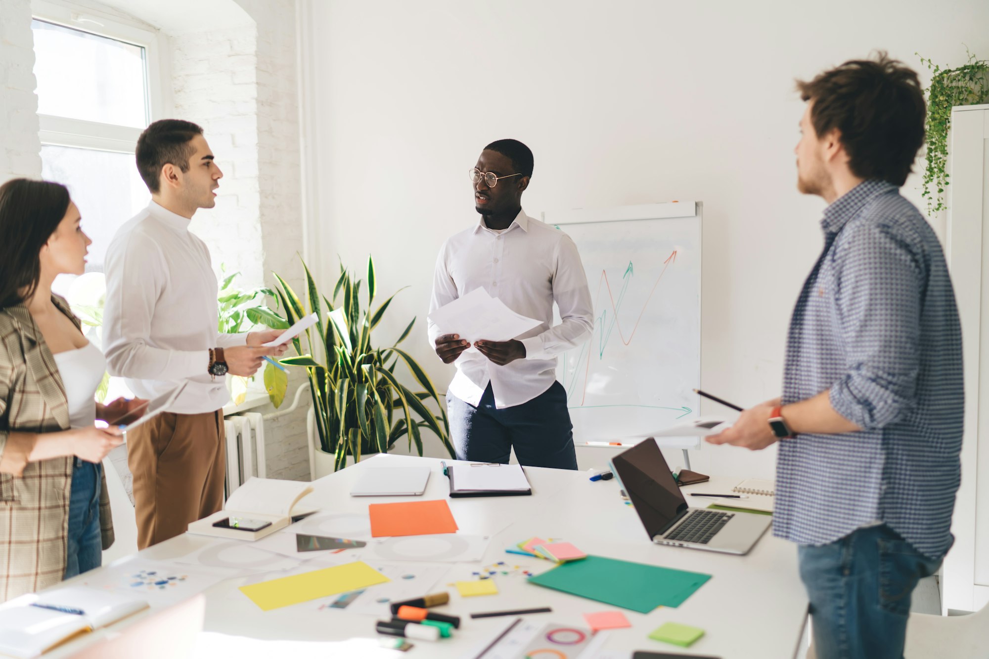Team of businesspeople working on project Team of businesspeople working on project